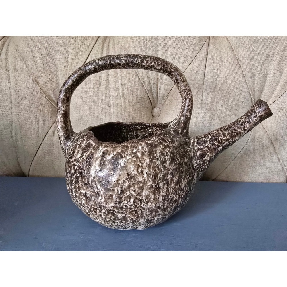 Vintage Handmade Studio Pottery Watering Can Planter